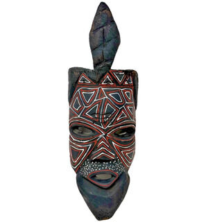 Zimbabwe Victoria Falls Hand Carved Wooden African Wall Mask Signed Vintage